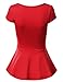 J.TOMSON Women's Short Sleeve And Sleeveless Fitted Peplum Top