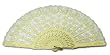 Abigail Lace Fan in Ivory with Lace and Embroidery