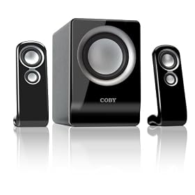 Coby 100-Watt 2.1-Channel Multimedia Speaker System for iPod and MP3 Players (Black)