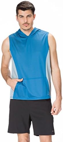 Industry Mens Sleevless Hooded Top Blue M