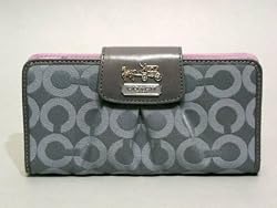 Coach Madison Signature Op Art Slim Envelope Wallet Purse 41985 Graphite