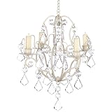 Gifts & Decor Ivory Baroque Candle Chandelier, Iron and Acrylic