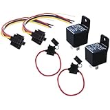 Absolute USA 2 In-line ATC Fuse Holder, 2 Relay RLS125 12 VCD Automotive Relay SPDT 30/40A and 2 SRS105 12 VDC 5-Pin Relay Socket