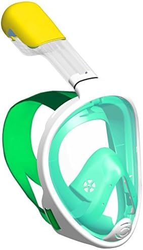 USmore Snorkel Mask for Adults and Youth Full Face Desgin with Anti-fog Technology Easy Free Breath Mask (Green, Small/Medium)