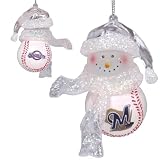 Milwaukee Brewers MLB Home Run Snowman Ornament (3)