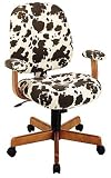 OFFICE STAR WORK SMART PALOMINO ANIMAL PRINT DESK CHAIR WITH OAK WOOD FRAME 4470-243