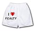 White Boxer Short with I Love Fealty