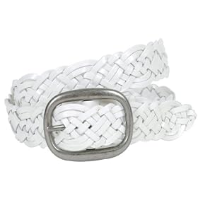 Ladies Braided Woven Genuine Leather Belt