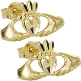Solid 14KT Gold CLADDAGH Earrings