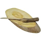Christmas Gift for Men & Women A Beautiful Wooden Handmade Rustic Cheese Platter with Wooden Knife Ideal to Add To Your Serving Tableware ~ India Ethnicity