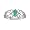 14k White Gold Marquise Emerald Filagree Ring (Size 4.5)