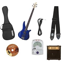 Yamaha GigMaker Electric Bass Package with Amp, Gig Bag, Tuner, Cable, Instructional DVD, and Strap - Blue