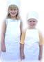Kids White Chef Apron and Hat Set Child Size
