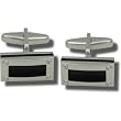 Kenneth Cole "Technicolor" Brushed Rhodium Frame cufflinks with black enamel inlay and bolts Kenneth Cole "Technicolor" Brushed Rhodium Frame cufflinks with black enamel inlay and bolts