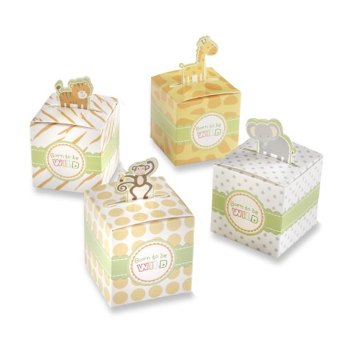 Kate Aspen Set of 24 Born To Be Wild Favor Box, Jungle Themed