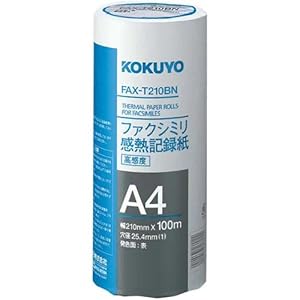 【クリックで詳細表示】コクヨS＆T FAX感熱紙A4 100m芯25.4mm高感度6本