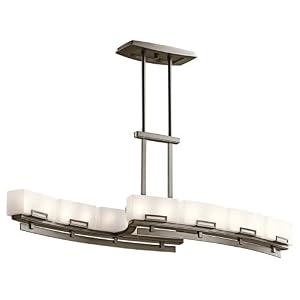 Leeds Pool Table Island Light in Shadow Bronze Size: 17.75 H x 14 W x 48.88 D by Kichler