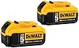 DEWALT DCB205-2 20V MAX XR 5.0Ah Lithium Ion Battery, 2-Pack