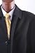 Men's Single Breasted Black Luxury Wool Three-Quater Length Zippered Topcoat
