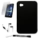 Black Armor Hard Cover Case / 2 Piece Snap On Feature for New Samsung Galaxy Tab Tablet Device + Includes a Durable Screen Protector + Includes a Crystal Clear High Quality HD Noise Filter Ear Buds