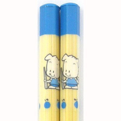 箸匠せいわ　六角知能ばし ポポとミミ　子供箸 (17cm（小学生1、2年生用）, ブルー) せいわ箸