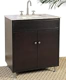 Upperclass Furniture LF50 30'' Sink Chest- Under Mount White Retanglar Ceramic Sink- Arctic White Granite Counter Top