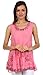Sakkas Embroidered Watercolor Palm Tree Flared Hem Blouse