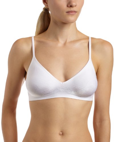 Barely There Womens Flawless Fit Comfy Support Wirefree Bra, White, 34B/C