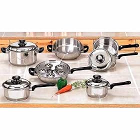 17pc Stainless Steel Waterless Cookware Set by Vista