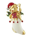 Cute Bear In Christmas Stocking Pin Brooch