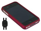 Rose Pink Rubberized Hard Case for Apple iPhone 4 4th Generation with Shoe Silicone Pouch for Nike+ iPod Sensor, Fits AT&T and Verizon