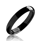 Bling Jewelry 4mm Tungsten Carbide Black Unisex Ring (more sizes)