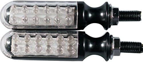 2pcs Aluminum Black LED Turn Indicators Signals Blinkers Ameber Lights for 1999 Harley-Davidson Road King Police FLHP