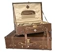D'AOSTA LOGGIA 2 PIECE VINTAGE LEATHER LUGGAGE SET TRAVEL SUITCASE DAOSTA