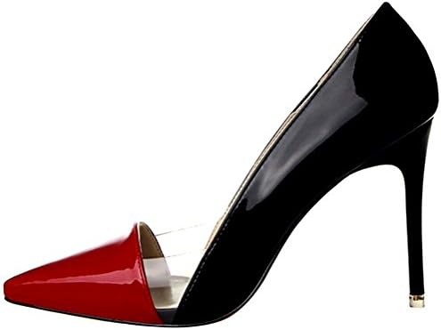 Women's Pointed Toe Slip on High Heel Pumps Shoes Wedding Party Dress Shoes US 6.5 Red