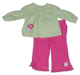 Newborn Girls' Fleece Set with Flower Appliques