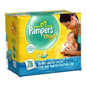 Pampers Pampers ThickCare Wipes, Unscented 216 ct (Quantity of 5)