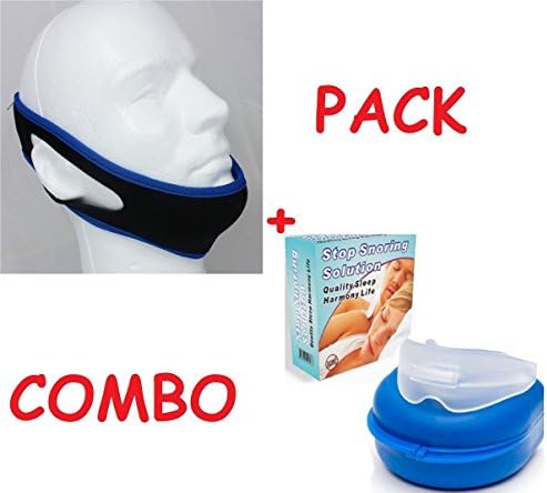 Stop Snoring MouthPiece Sleep Apnea Night Guard TMJ + Anti Snore Chin Strap Belt