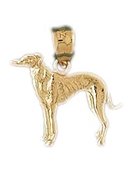 Dazzlers Solid 14k Gold Greyhound Dog Charm Pendant Available in three colors from jewelsberry (weights: 1.1 grams only)