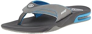 Reef Men's Fanning R Flip Flop, Charcoal/Blue/Grey, 13 M US
