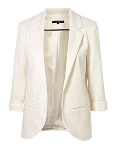 (ラボーグ) La Vogue レディーススーツ フォーマル カジュアル コート アウター ジャケット ブルゾン 七分丈 通勤 オフィス OL ホワイト