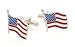 JJ Weston patriotic silver plated and enamel US American Flag Star and Stripes cufflinks crafted in the U.S.A. with presentation box