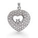 Bling Jewelry Sterling Silver CZ Pave Floating Star Heart Pendant