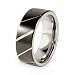 Grooved Polished Black Plated Tungsten Carbide Ring (8 mm) - Sizes 8-13