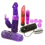 Purple Jelly Crystals Rabbit Vibrator Pearl Adult Sex Toy Kit