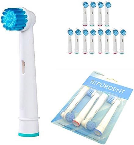 Purdent Electric Tooth Brush Heads Generic Replacement Braun Oral B Soft Bristle SENSITIVE 12pcs