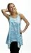 Curve Appeal Poly Stretch Print Strip Top w/ Zipper Trim and Handkerchief Hem