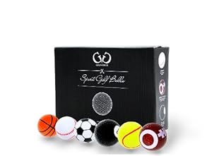 Golf Genius Novelty Gift Set of 6 Sports Golf Balls great gift for any golfer *GIFT BOXED*