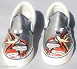 Ed Hardy Silver Sparrow Women's Metallic Leather Deck Sneakers