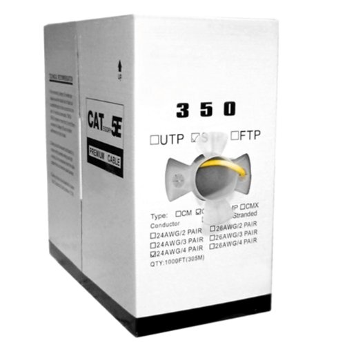 Cat5e, 350 MHz, Shielded, 24AWG, Solid Bare Copper, 1000ft, Yellow, Bulk Ethernet Cable On Sale